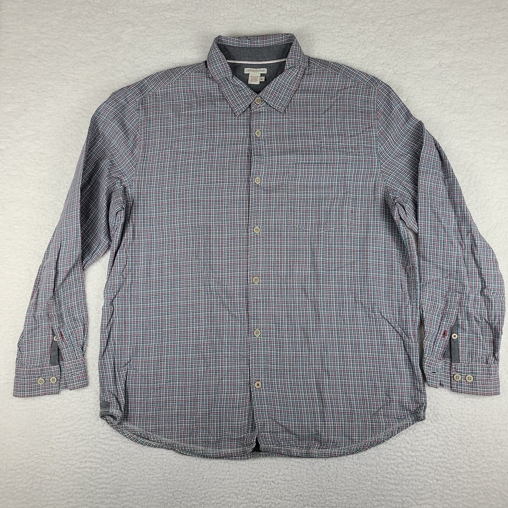 Carbon 2 Cobalt Shacket Shirt Mens XL Gray Purple Blue Flannel Lined Button Down